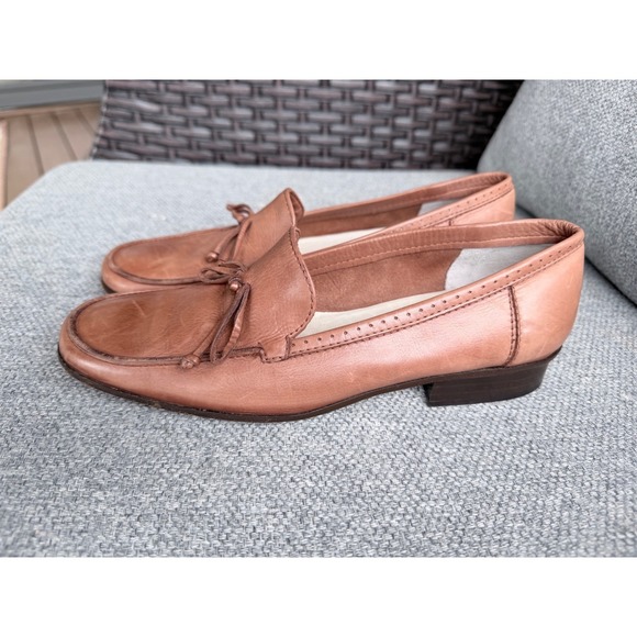 Sesto Meucci Shoes - Sesto Meucci Leather Loafers Women 5.5 Tan Good Tassel Made in Italy Brogue